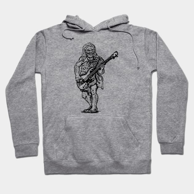 SEEMBO Neanderthal Playing Guitar Guitarist Musician Band Hoodie by SEEMBO